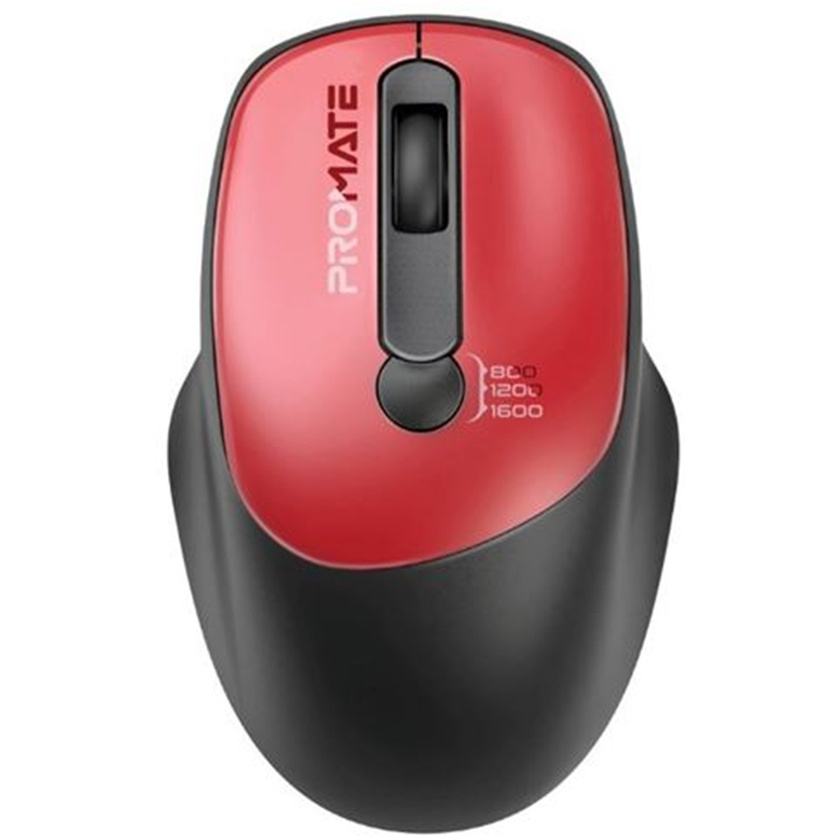 Promate EZGrip Ambidextrous Wireless Mouse (Red)
