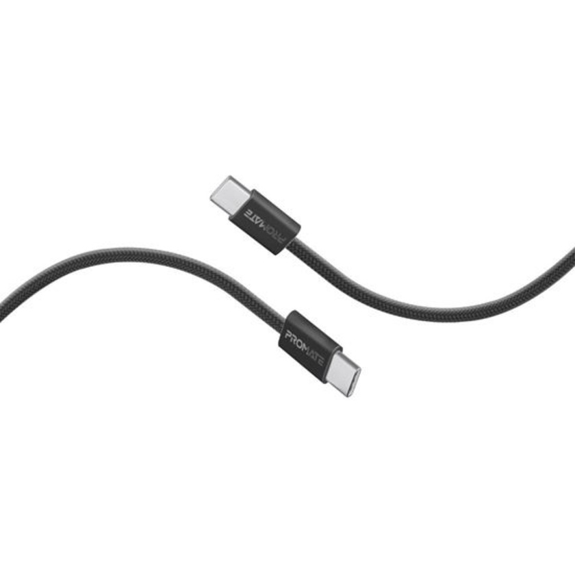 Promate EcoLine USB-C to USB-C Braided Cable (Black, 1.2m)