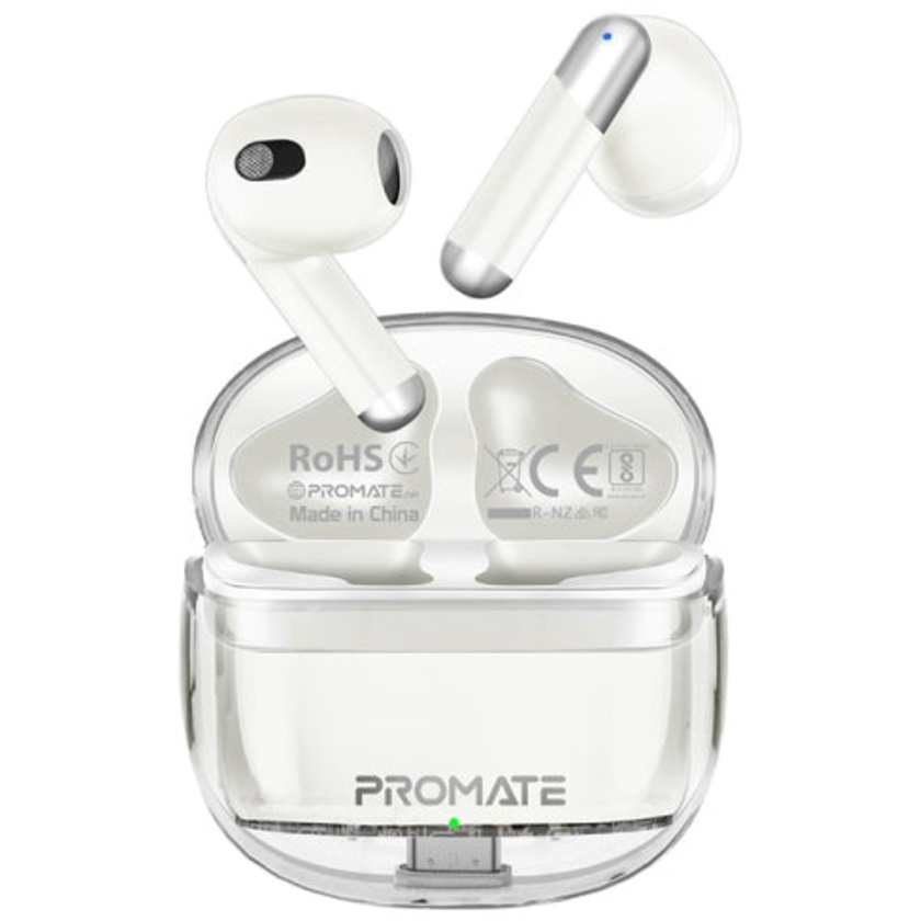 Promate TransPod Wireless Earbuds (White)
