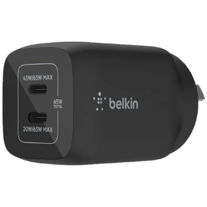 Belkin BoostUp Charge 65W Dual USB-C Wall Charger (Black)