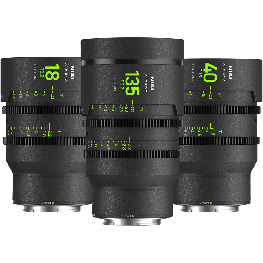 NiSi ATHENA PRIME Full Frame Cinema 3 Lens Add-On Kit (E Mount, No Drop In Filter)