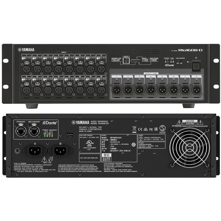 Yamaha RIO-1608-D2 16x8 Dante Stage Box