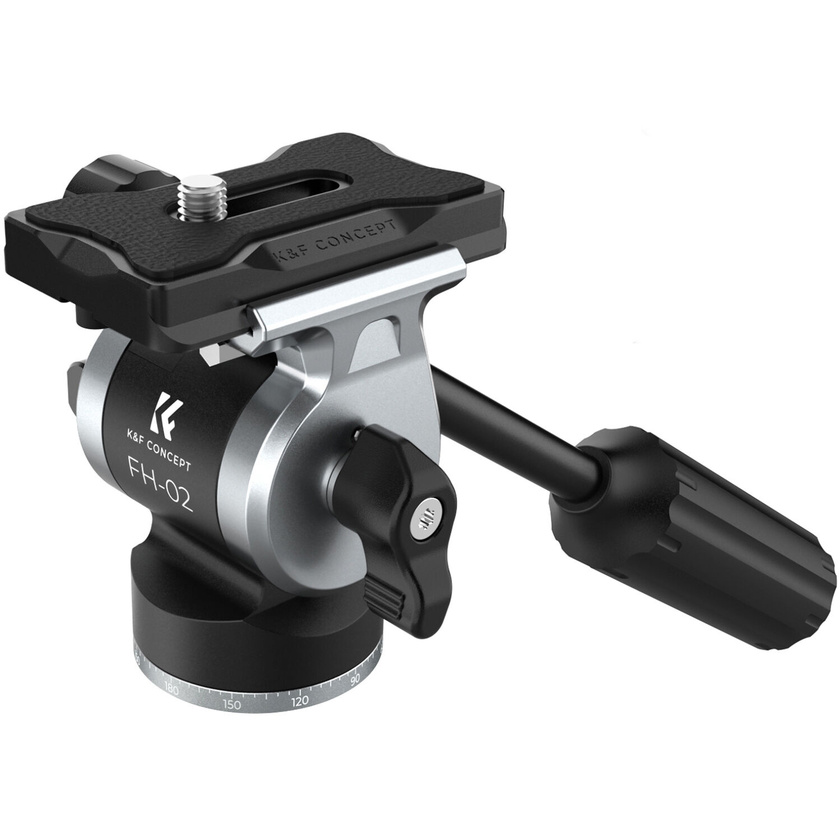 K&F Concept FH-02 Video Fluid Head (Black/Grey)