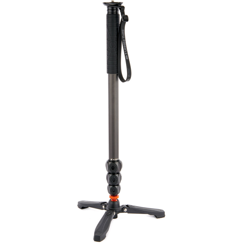 3 Legged Thing Legends Lance 4-Section Carbon Fibre Monopod with DocZ Foot Stabiliser Kit (Darkness)
