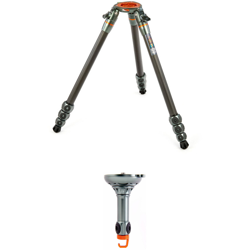 3 Legged Thing Legends Nicky 4-Section Carbon Fibre Hybrid Tripod Kit with 75mm Half Bowl Leveler