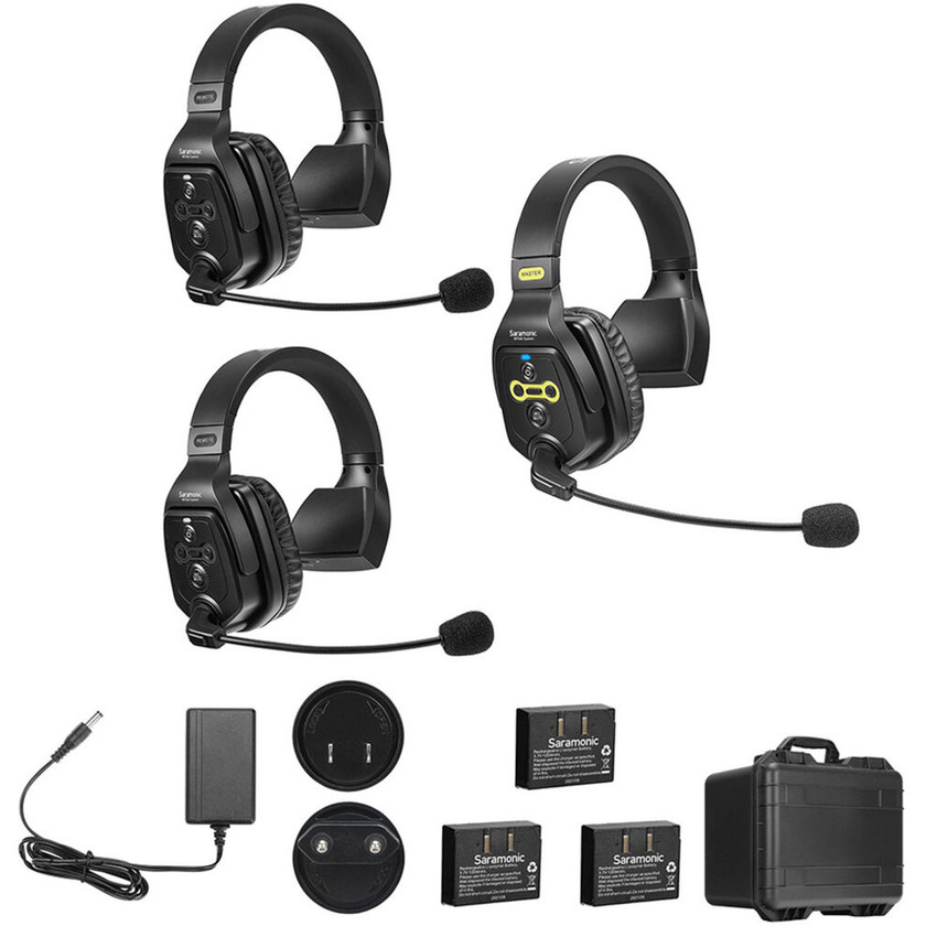 Saramonic WiTalk-WT3S 3-Person Wireless Intercom System with Single-Ear Headsets (1.9 GHz)