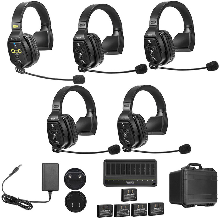 Saramonic WiTalk-WT5S 5-Person Wireless Intercom System with Single-Ear Headsets (1.9 GHz)
