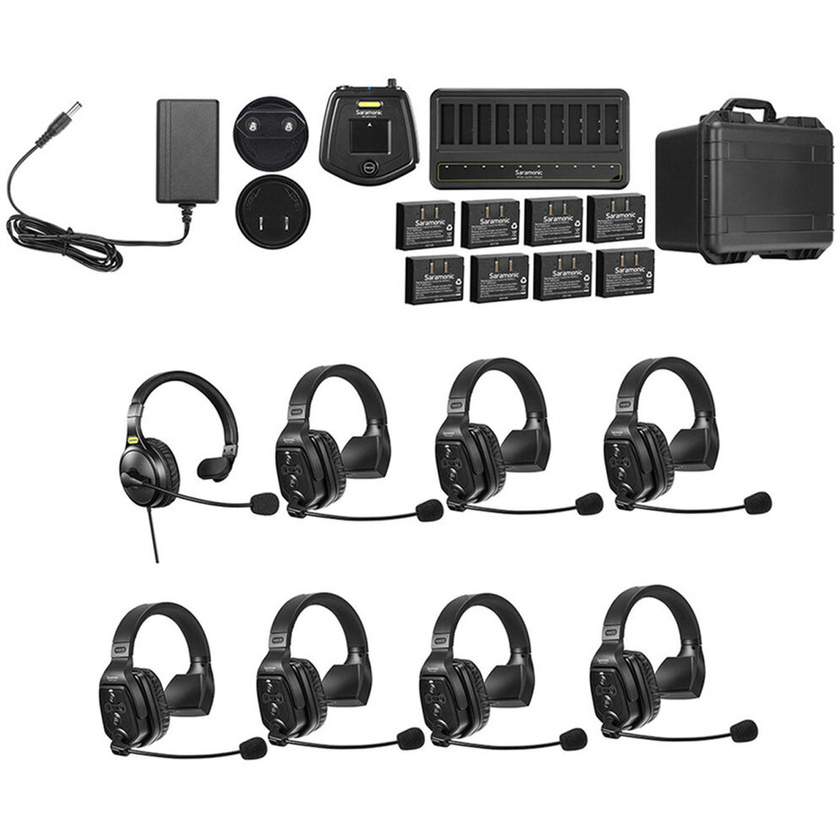 Saramonic WiTalk-WT8S 8-Person Wireless Intercom System with Single-Ear Remote Headsets (1.9 GHz)