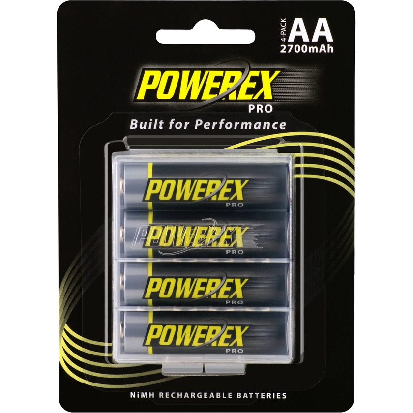 Maha Powerex Pro Rechargeable AA NiMH Batteries (1.2V, 2700mAh, 4-Pack)