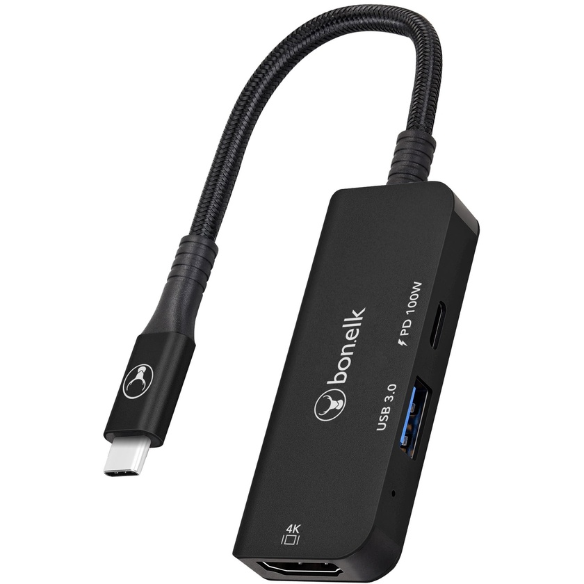 Bonelk Long-Life 3-in-1 Multiport Hub (Black)