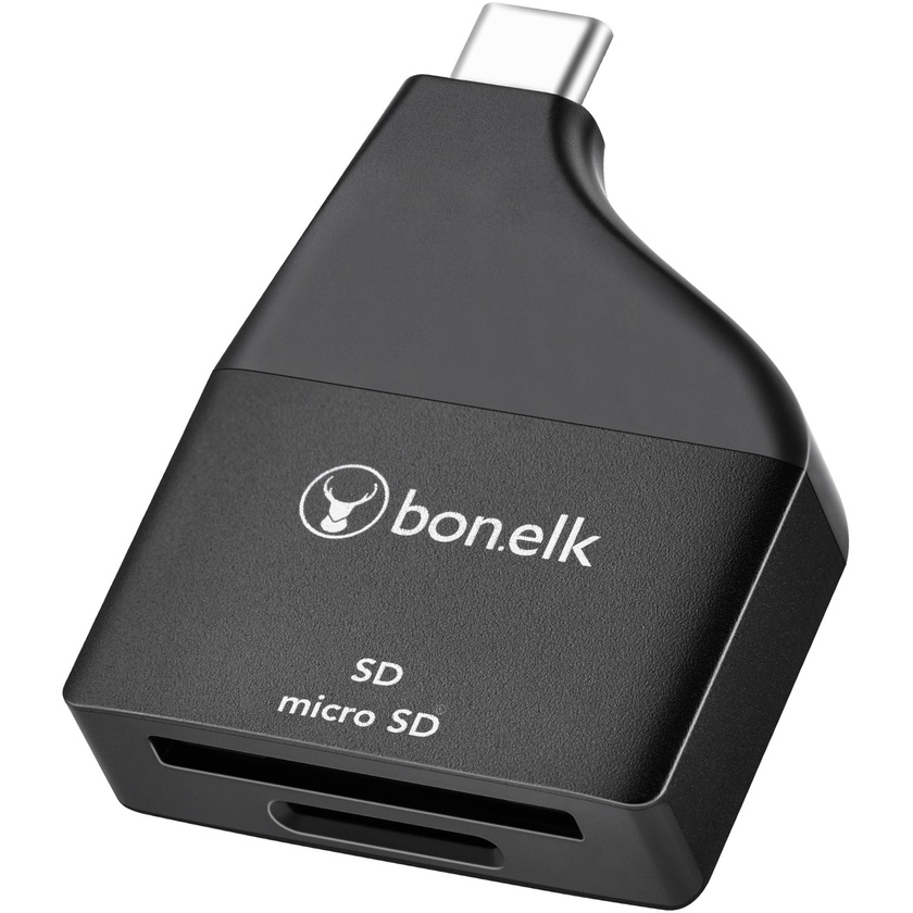 Bonelk USB-C to MicroSD/SD Adapter (Black)