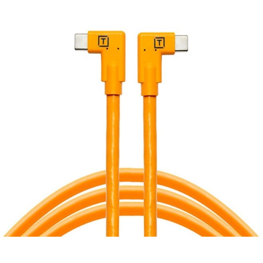 Tether Tools TetherPro USB-C to USB-C RT Angle/RT Angle Cable (4.6m, Hi-Vis Orange)