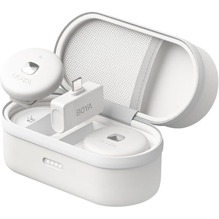 BOYA OMIC-U 2-Person Wireless Microphone System with USB-C Connector for Mobile Devices (White)