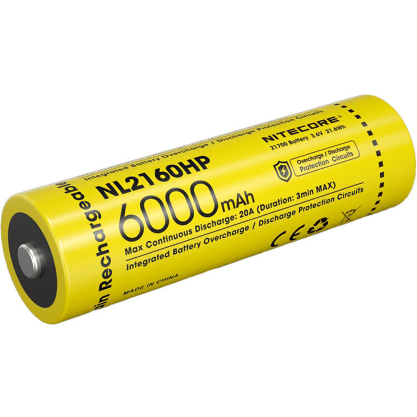 Nitecore NL2160HP 21700 Li-Ion Rechargeable Battery (21.6Wh, 6000mAh)