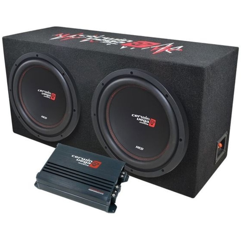 Cerwin Vega XED Series Dual 12" Sealed Enclosure & Amplifier Bass Package