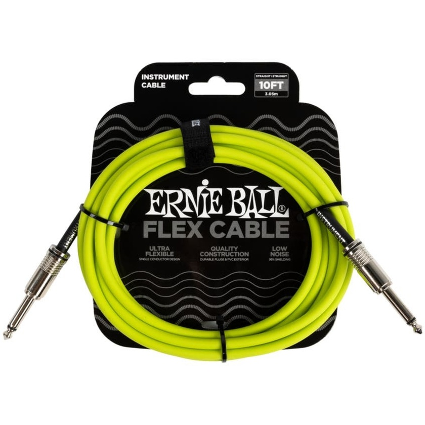 Ernie Ball Flex Straight Instrument Cable (3m, Green)