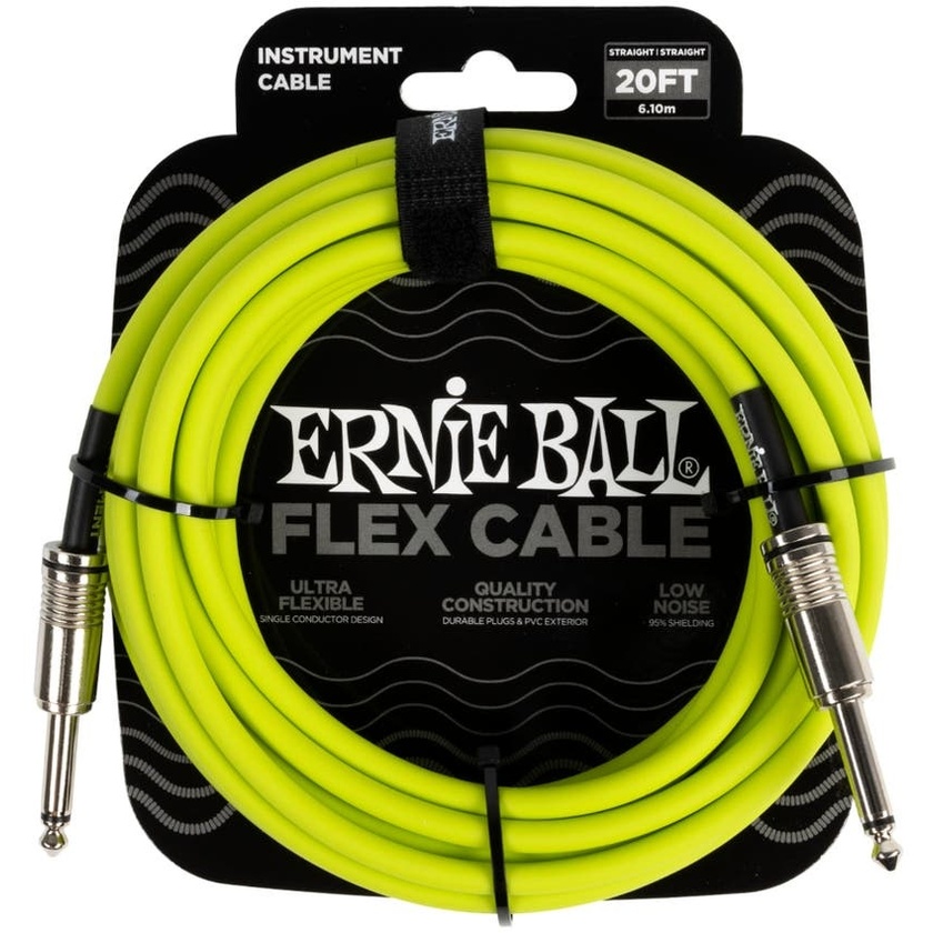 Ernie Ball Flex Straight Instrument Cable (6m, Green)