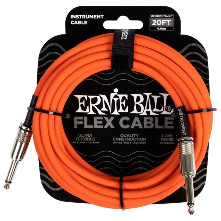 Ernie Ball Flex Straight Instrument Cable (6m, Orange)