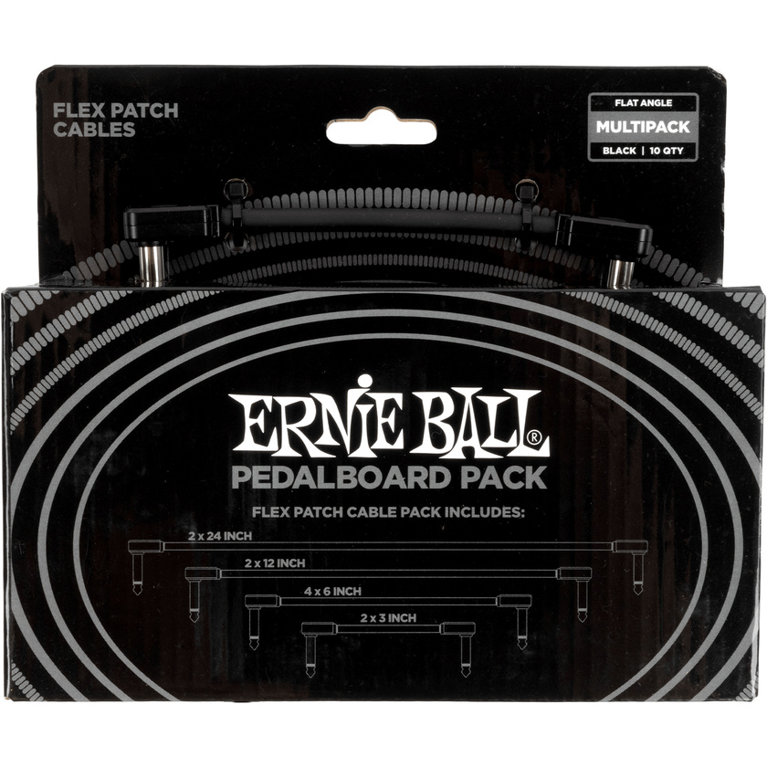 Ernie Ball Flex Patch Cables (Multi-Pack, Black)