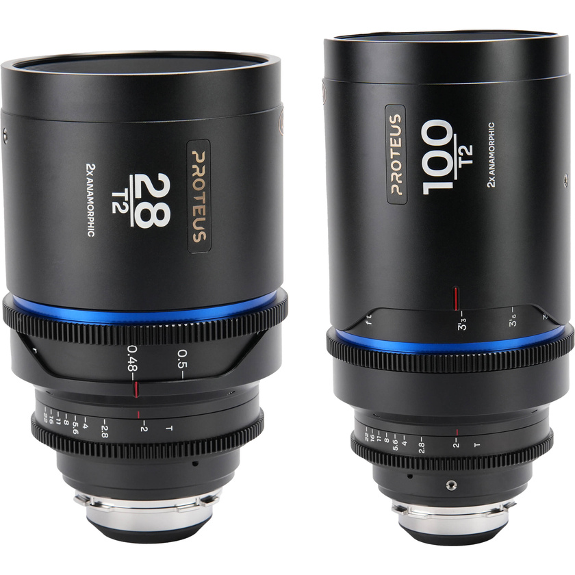 Laowa Proteus 2x Anamorphic 28 & 100mm T2 Lens Bundle (PL/EF, Feet, Blue Flare)