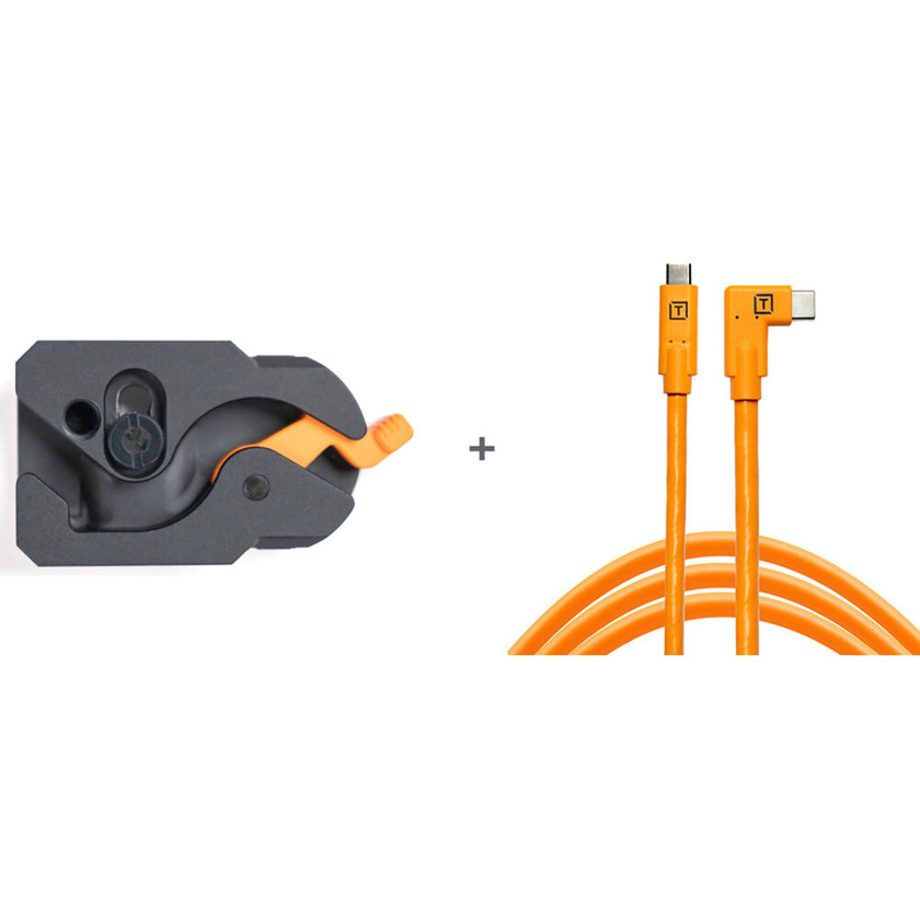 Tether Tools TetherGuard LeverLock Plate & TetherPro USB-C to Right-Angle USB-C Cable Kit (4.5m)