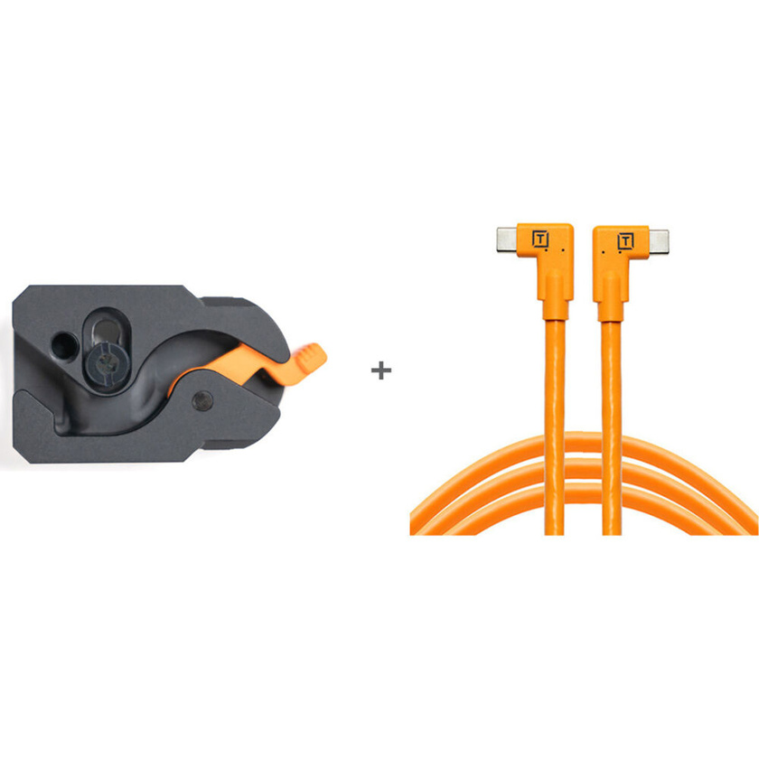 Tether Tools TetherGuard LeverLock Plate & TetherPro Dual Right-Angle USB-C Cable Kit (4.5m)