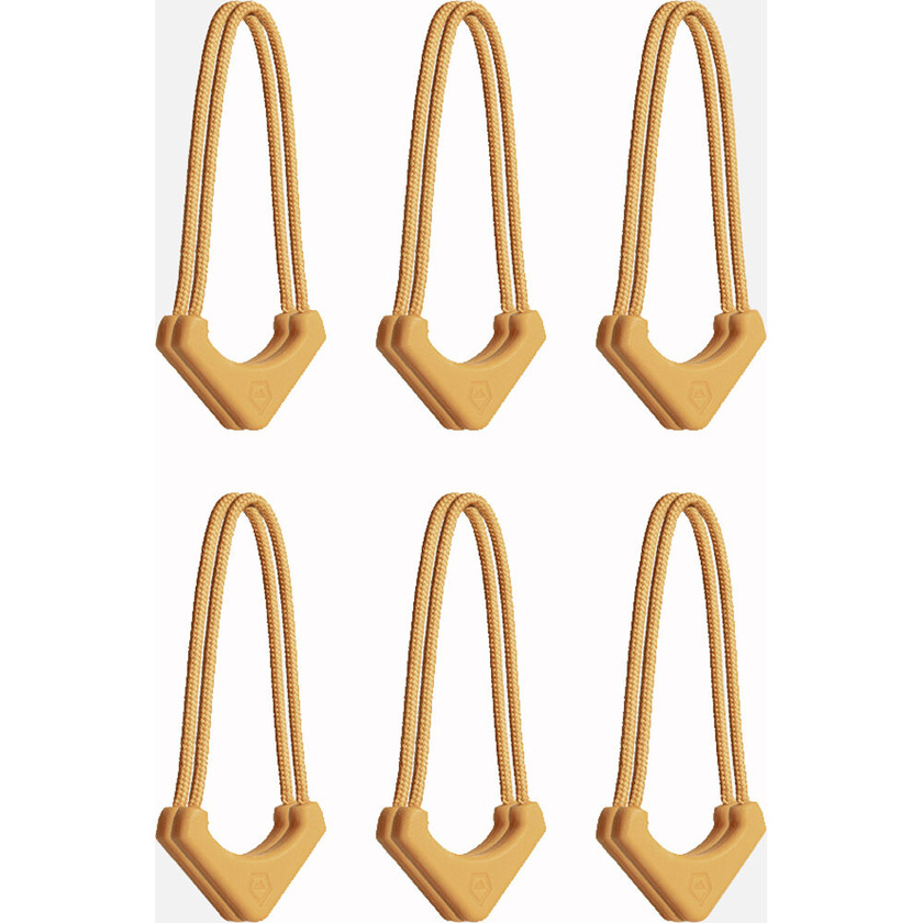 WANDRD WORRYLESS Locking Zipper Puller (Dallol Yellow, 6-Pack)