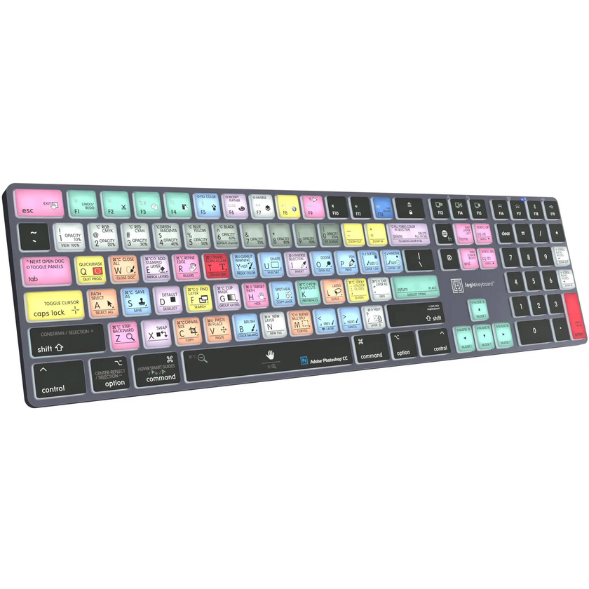 Logickeyboard TITAN Adobe Photoshop CC Wireless Keyboard for Mac