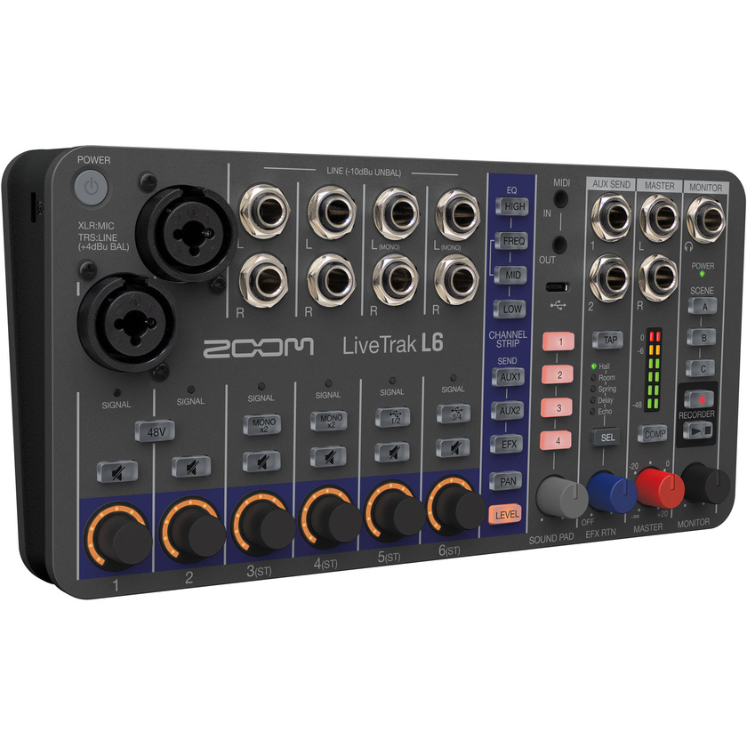 Zoom LiveTrak L-6 Portable 6-Channel Digital Mixer and Multitrack Recorder