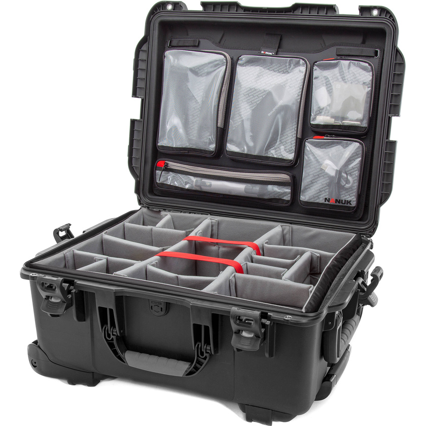 Nanuk 955 Wheeled Hard Case (Black, Padded Dividers & Lid Organiser, 62.5L)