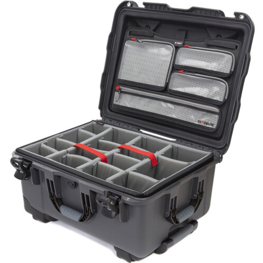 Nanuk 950 Wheeled Hard Case (Graphite, Padded Dividers & Lid Organiser, 51.9L)