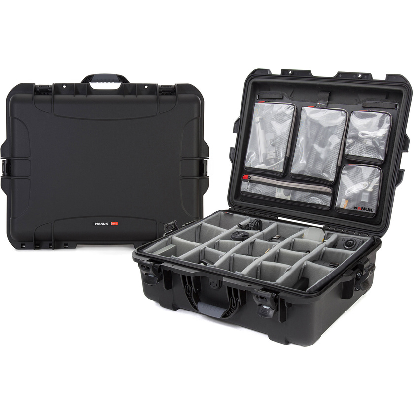 Nanuk 945 Large Hard Case (Black, Padded Dividers & Lid Organiser)