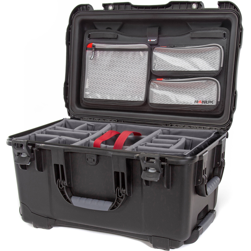 Nanuk 938 Wheeled Hard Case (Black, Padded Dividers & Lid Organiser)