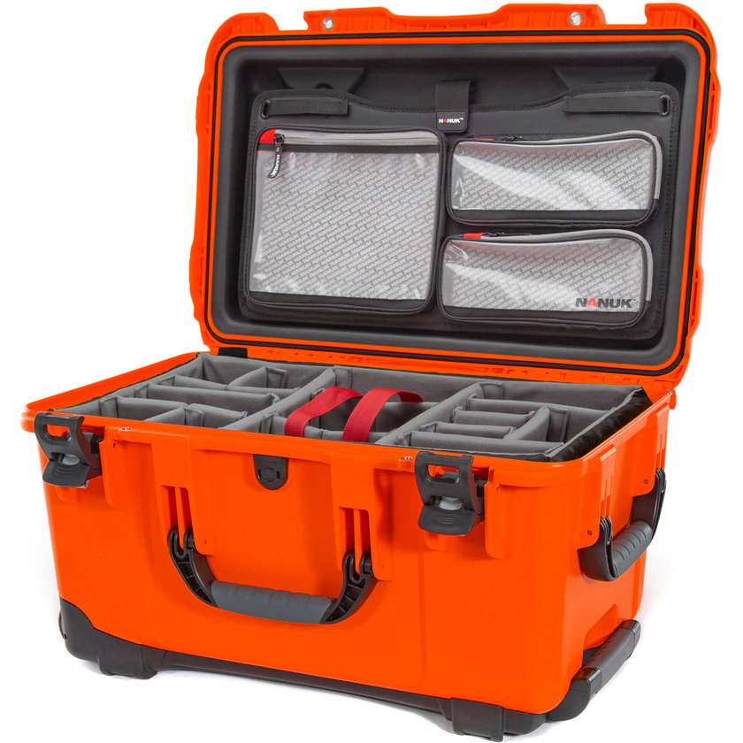 Nanuk 938 Wheeled Hard Case (Orange, Padded Dividers & Lid Organiser)
