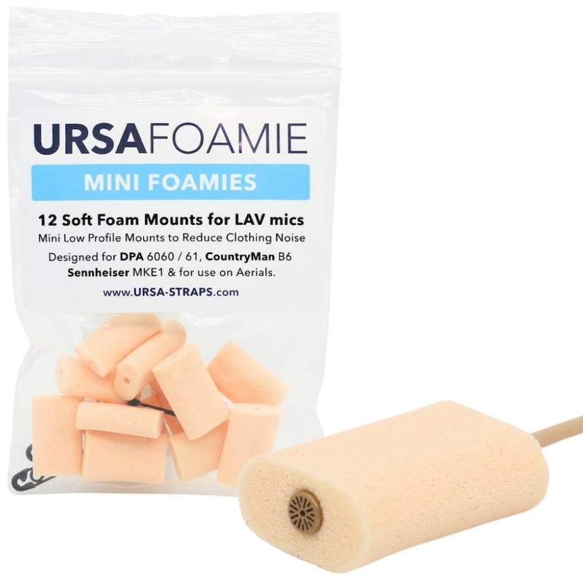 Ursa Straps Mini Foamies for Lavalier Microphones (12-Pack, Beige)