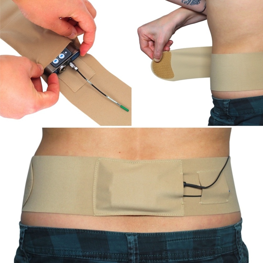 Ursa Straps Waist Sideways Pouch for Wireless Microphone Transmitters (Large, Beige)