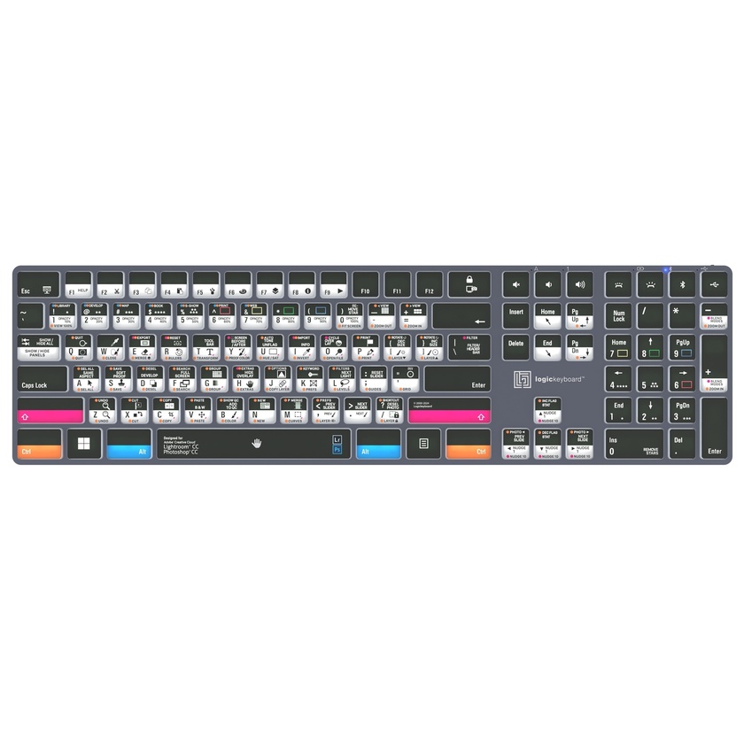 Logickeyboard TITAN Wireless Keyboard for Adobe Photographer CC (Windows, US English)