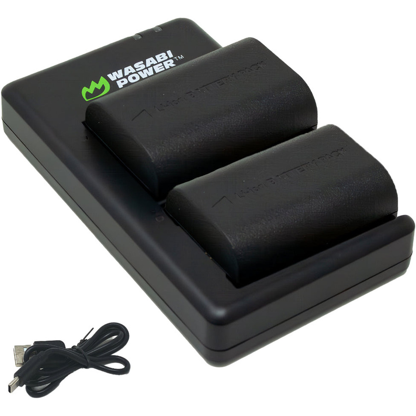 Wasabi Power Canon LP-E6P Battery and Dual Charger (2-Pack)