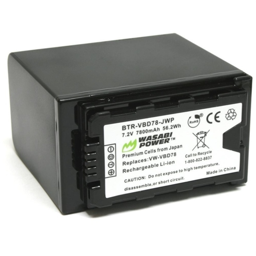 Wasabi Power 7800mAh Battery for Panasonic VW-VBD58, VW-VBD78 and AG-VBR89G - Open Box