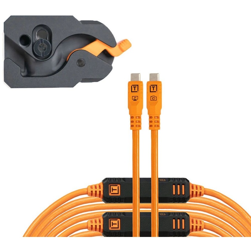 Tether Tools TetherPro Optima 10G Straight LeverLock and Cable Kit (9.2m, Hi-Visibility Orange)