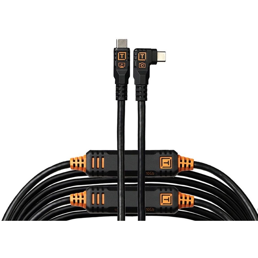 Tether Tools TetherPro Optima 10G USB-C Straight to Right Angle Cable (9.4m, Black)