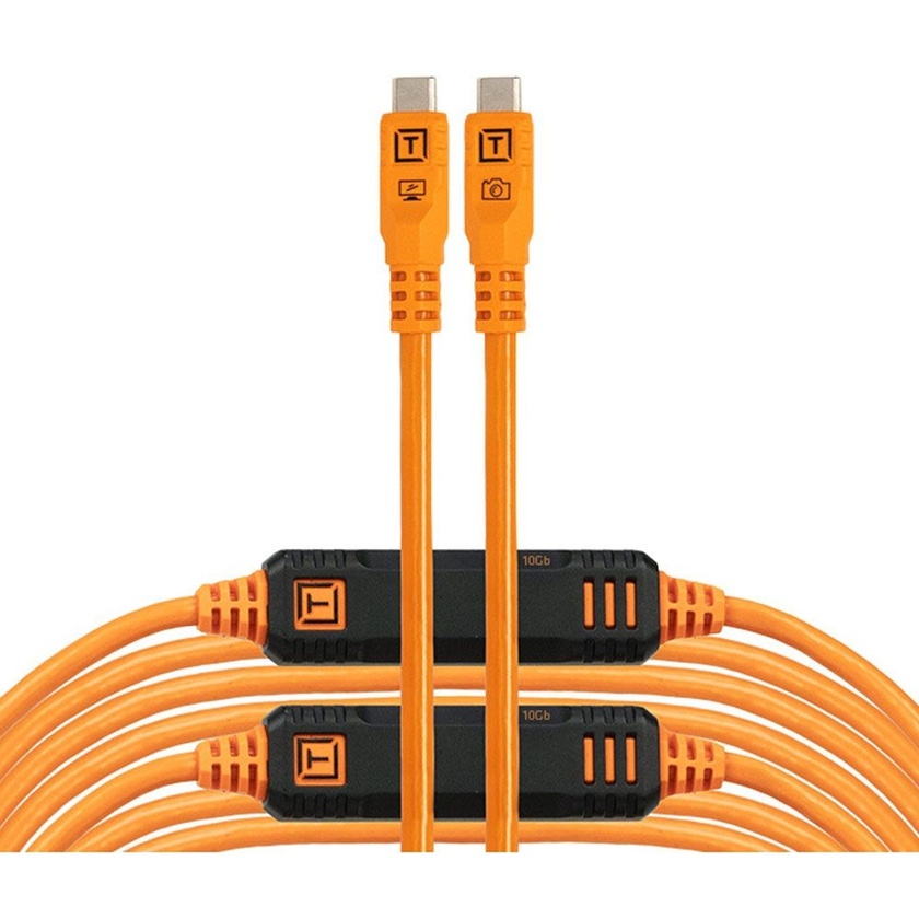 Tether Tools TetherPro Optima 10G USB-C Straight Cable (9.4m, Hi-Visibility Orange)