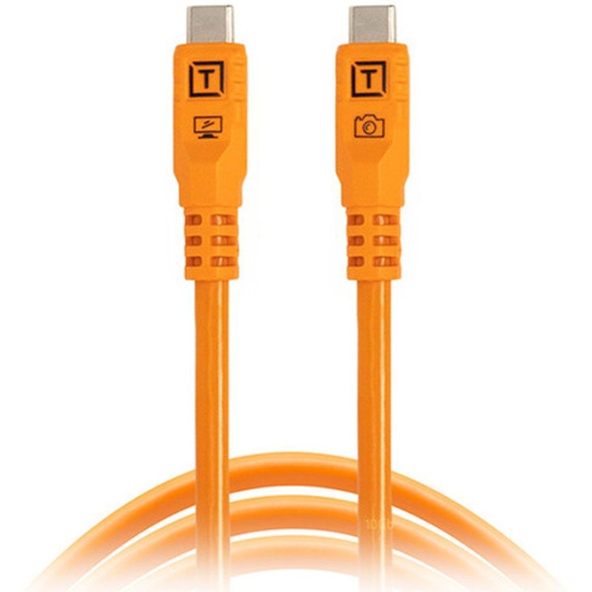 Tether Tools TetherPro Optima 10G USB-C Straight Cable (3m, Hi-Visibility Orange)