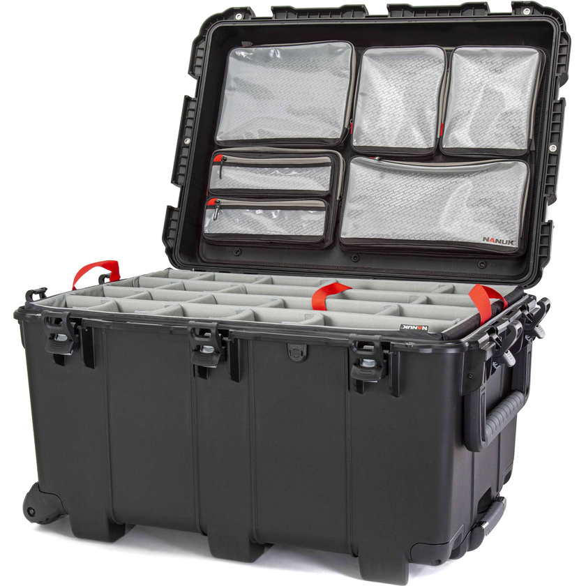 Nanuk 975S Wheeled Hard Case (Black, Padded Dividers & Lid Organiser)