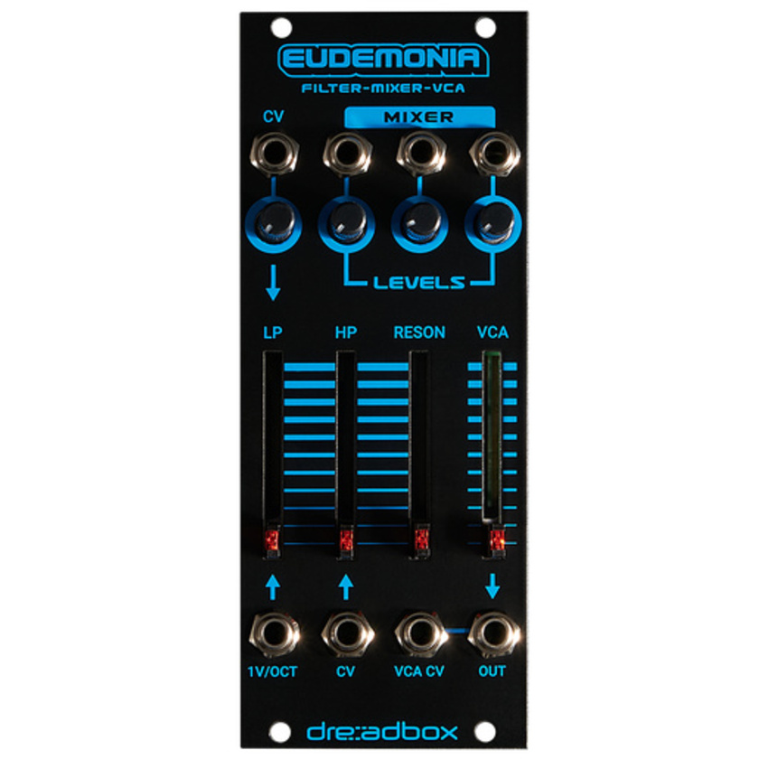Dreadbox Eudemonia BL Eurorack Module Dual Filter, 3-Input Mixer, and VCA (10 HP)