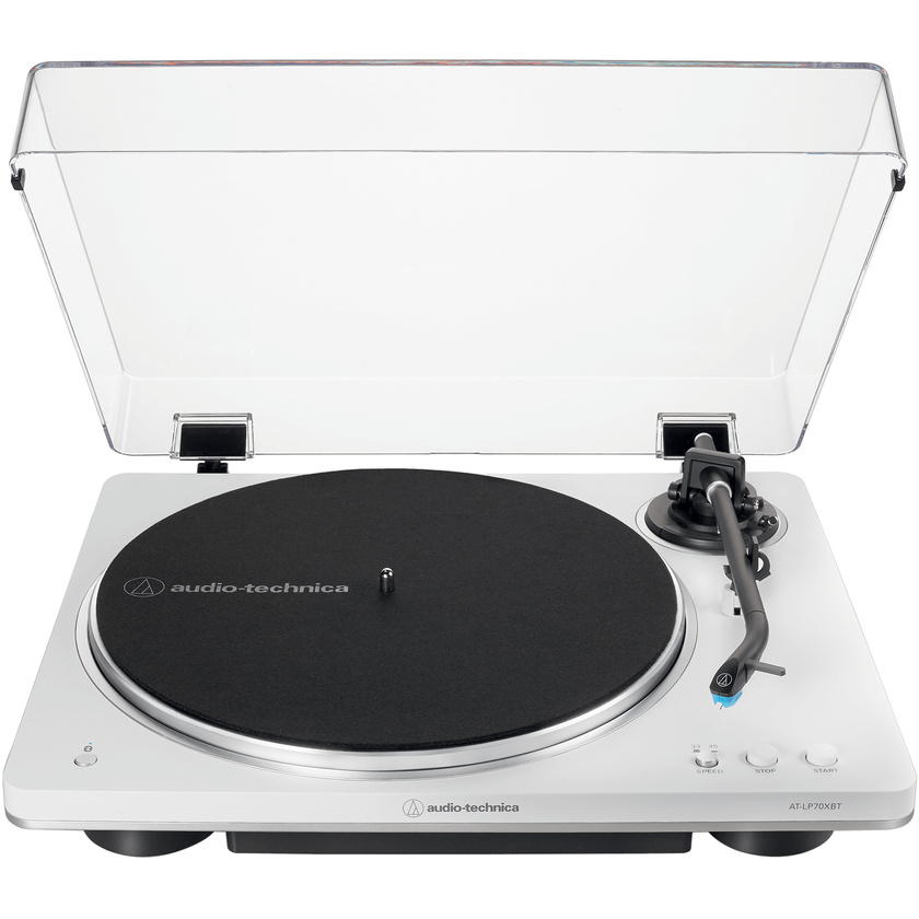 Audio Technica AT-LP70XBT Fully Automatic Belt-Drive Turntable with Bluetooth (White/Silver)