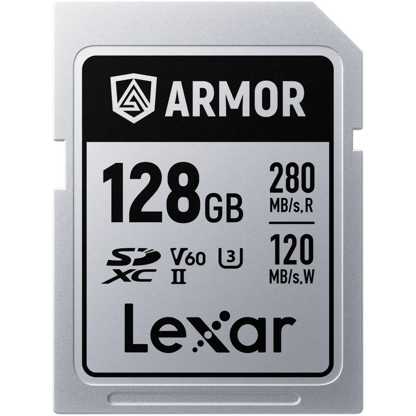 Lexar 128GB ARMOR SILVER PRO UHS-II SDXC Memory Card