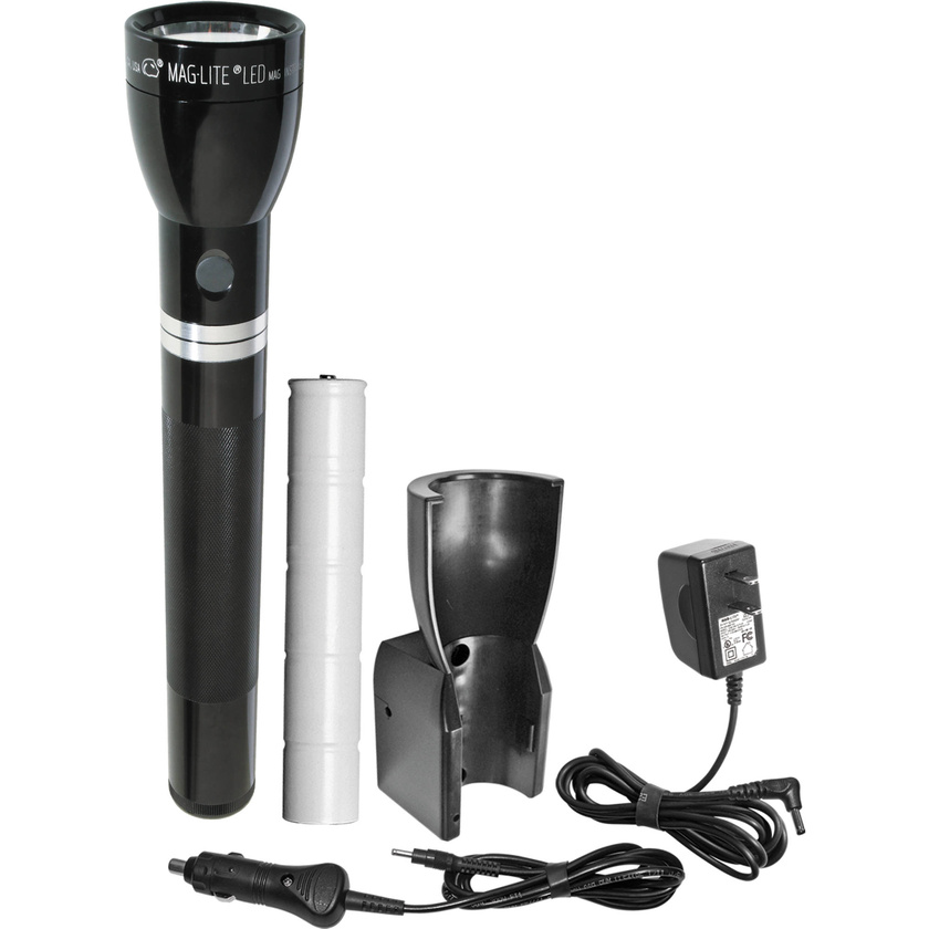 Maglite Mag Charger LED Rechargeable Flashlight with 240V Converter and 12 VDC Adapter