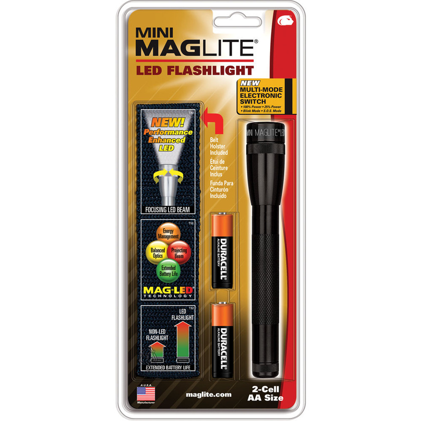 Maglite Mini Maglite LED Flashlight With Holster (Black)