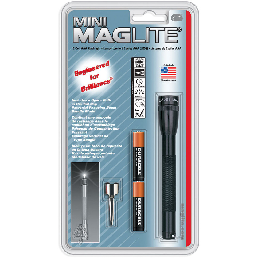 Maglite Mini Maglite 2-Cell AAA Flashlight with Clip (Black)